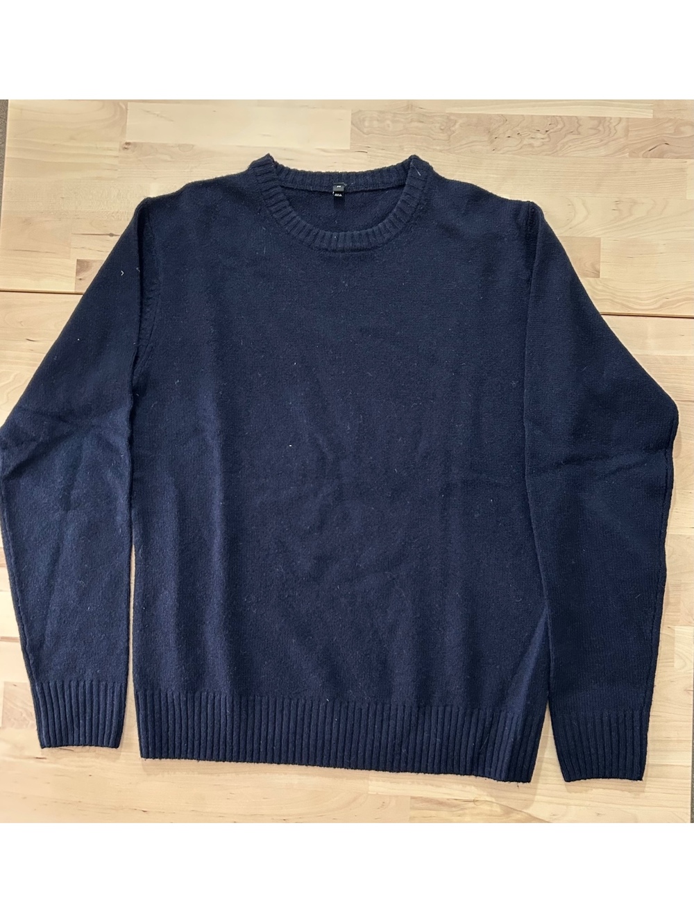 COS 100% Wool Navy Blue Crew Neck Long Sleeve Sweater - Size M
